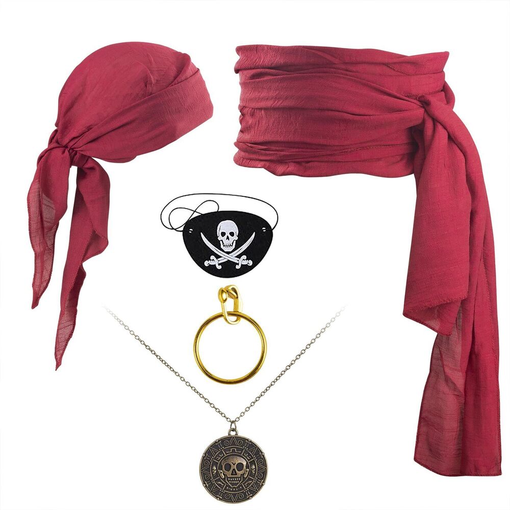 5167 5 Pcs Pirate Costume Halloween Pirate Accessoriess Cosplay